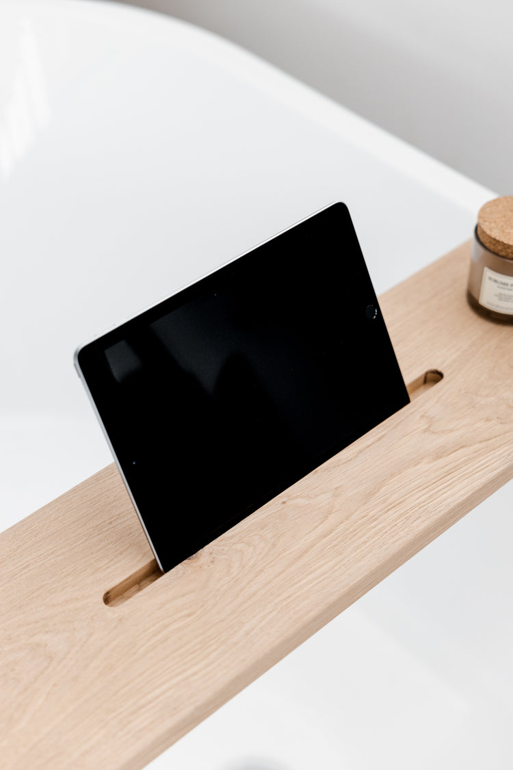 Houten badplank 80 cm met tabletgleuf