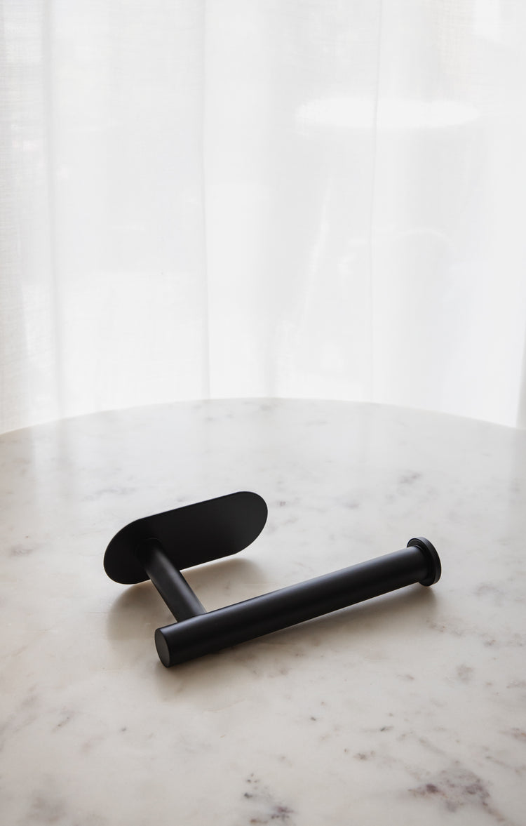 WC toiletrolhouder mat zwart - industrieel