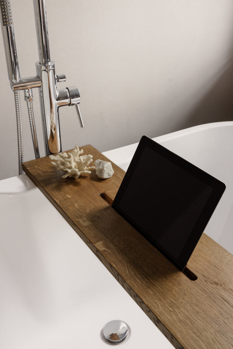 badplank met tablethouder kopen