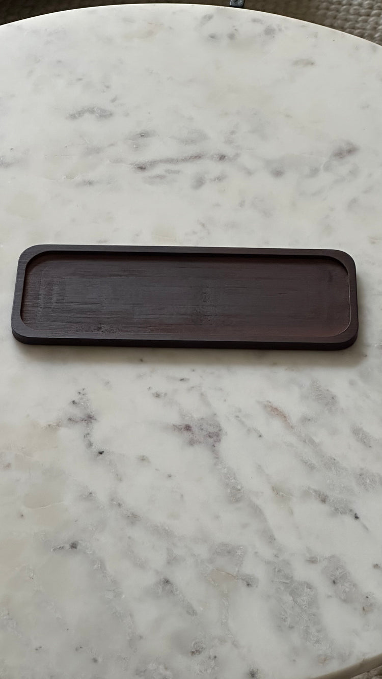 Mini koffie serveerplankje - Walnoot kleur
