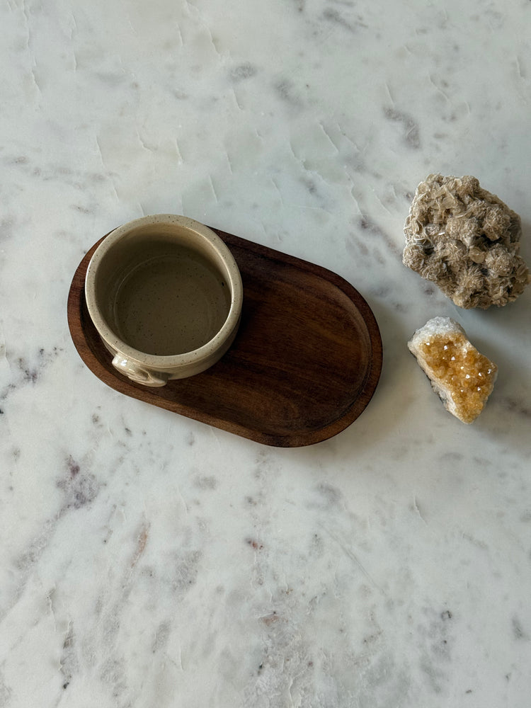 Luxe mini serveerplankjes koffie - walnoot