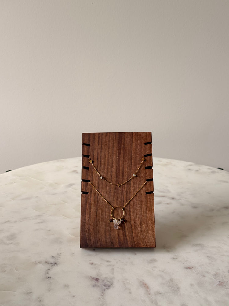 Houten kettinghouder - walnoot kleur