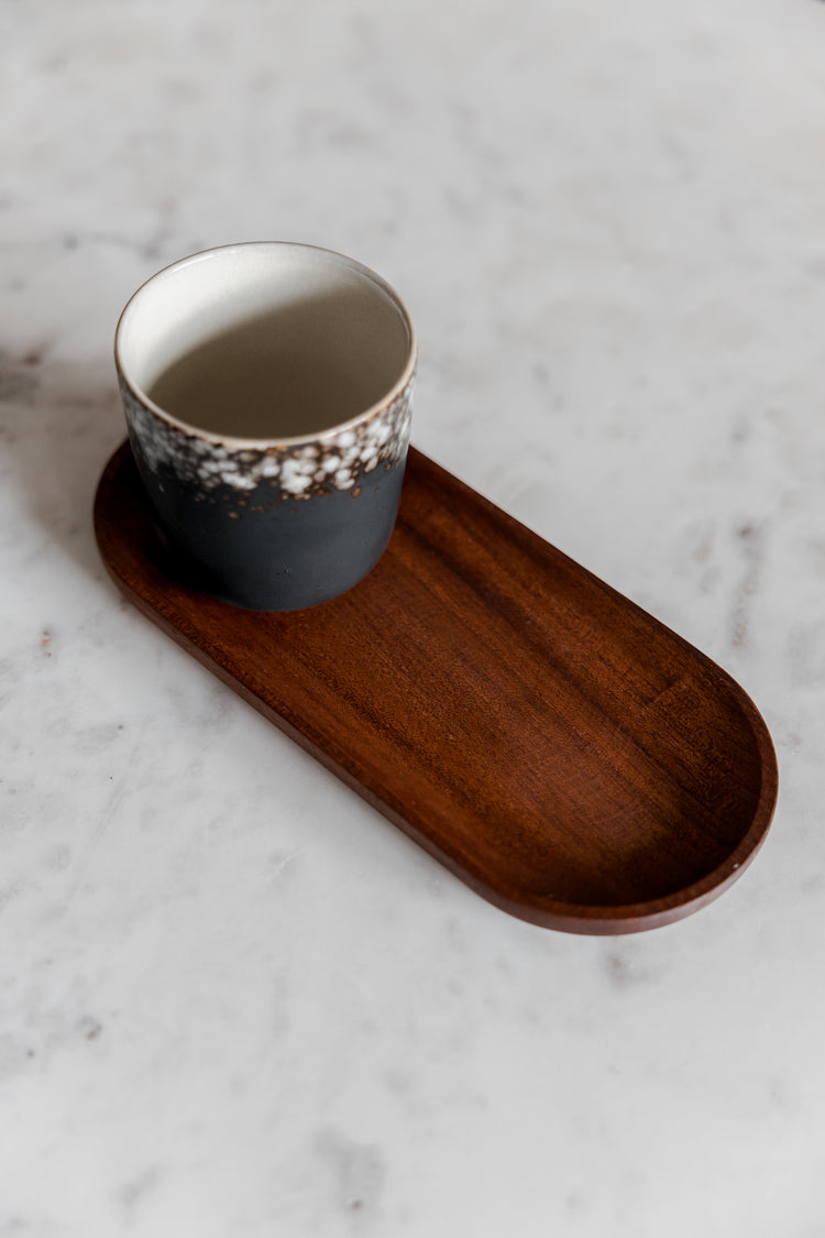 Mini dienblad koffie - walnoot