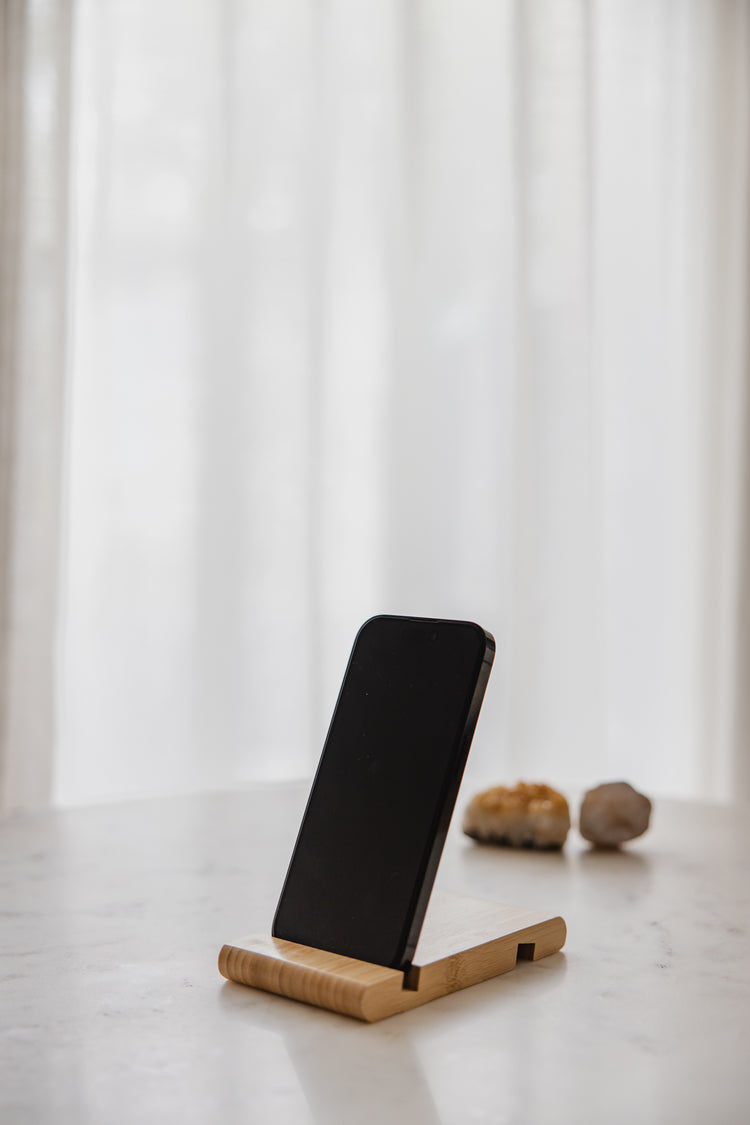 Houten telefoonstandaard bureau