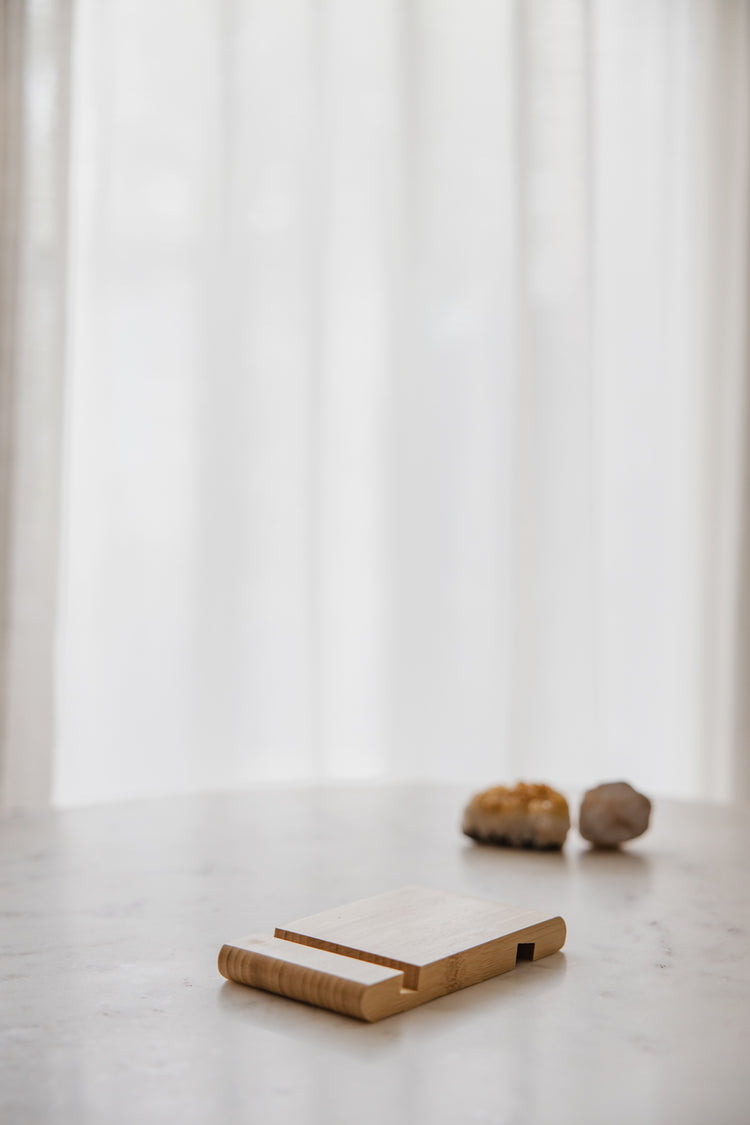 Houten telefoon standaard bureau