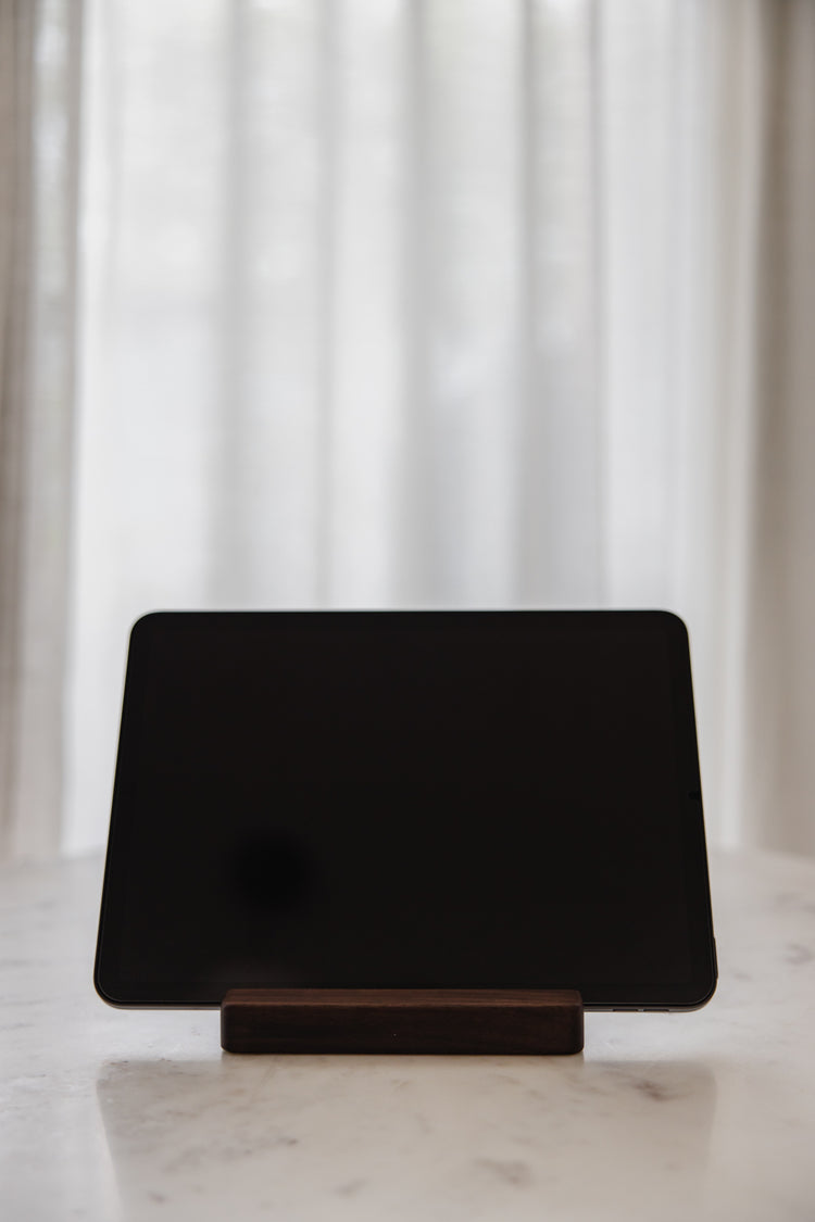 houten Tablethouder bureau - Walnoot