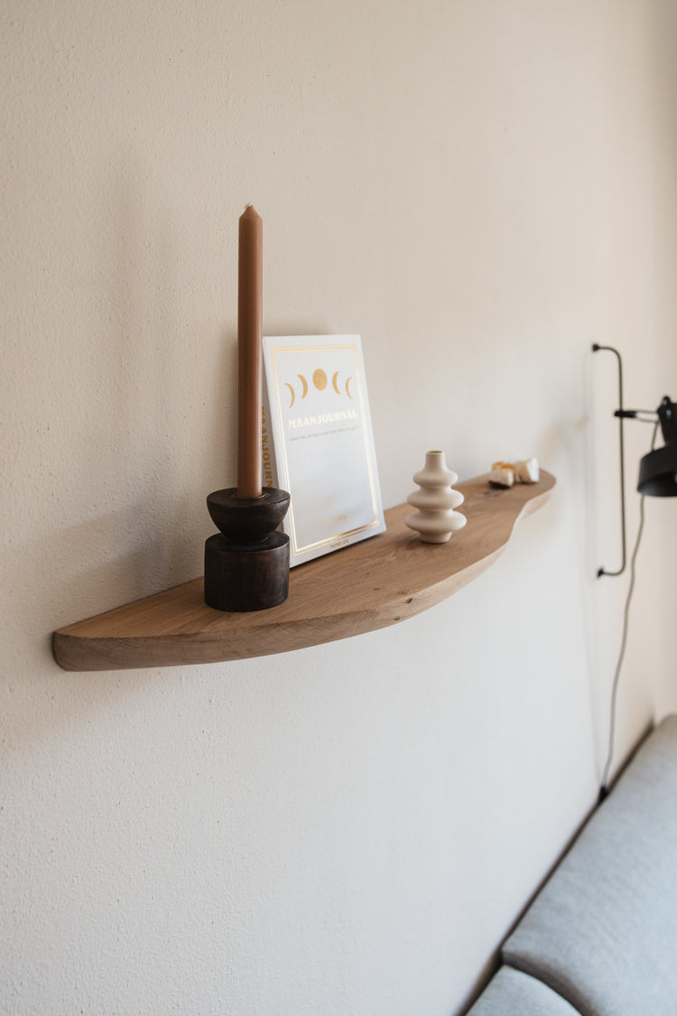 eiken wandplank rond