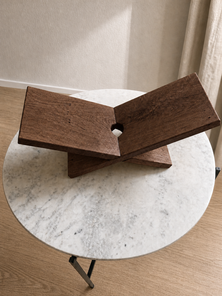 Houten boekenstandaard walnoot