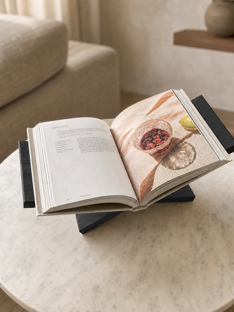 Houten boekenstandaard zwart