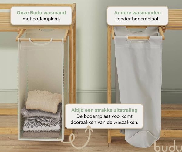 Bamboe wasmand met drie vakken