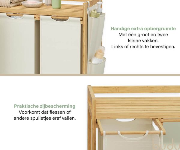 Bamboe wasmand met drie vakken