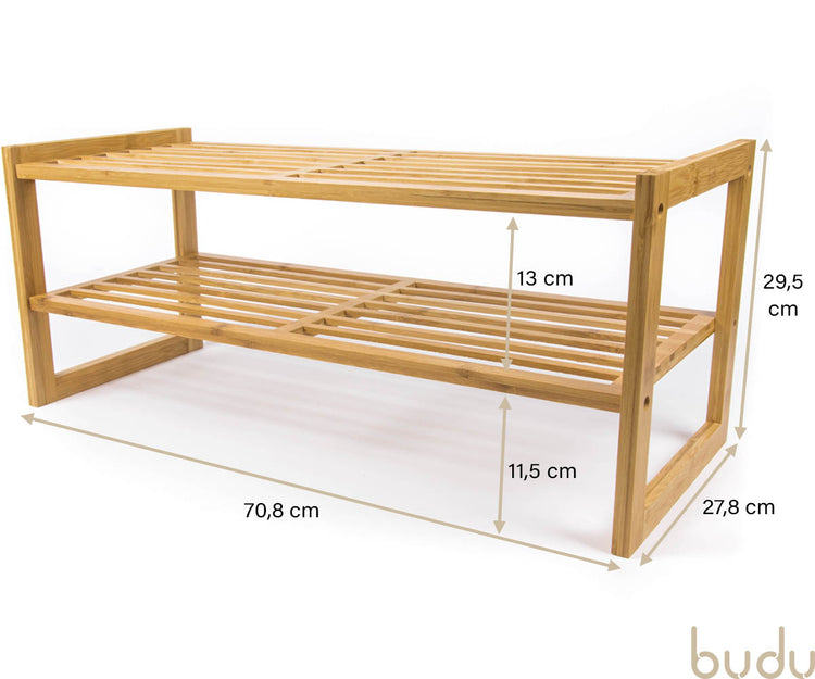 Schoenenrek hout - 2 niveaus