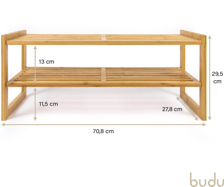 Schoenenrek hout - 2 niveaus