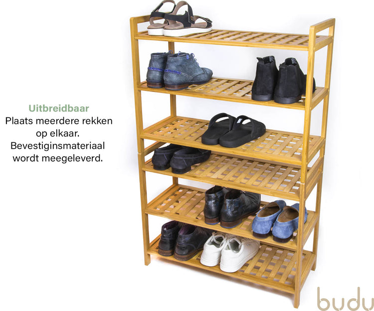 Schoenenrek hout - 3 niveaus