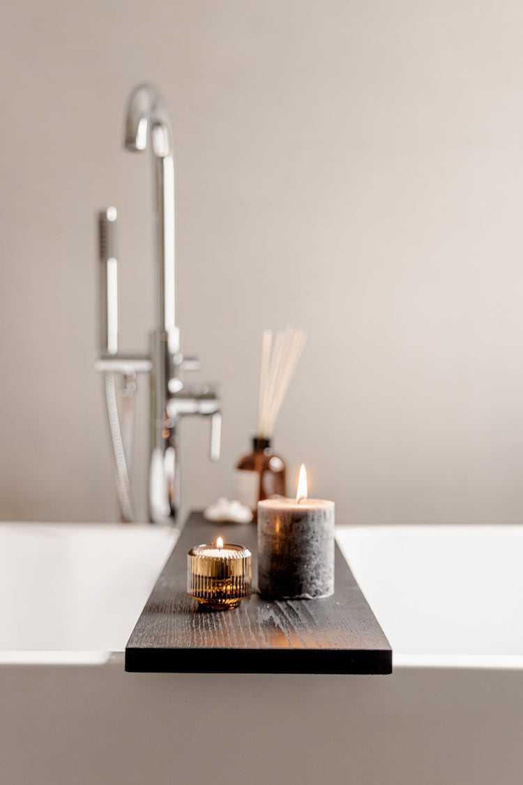 Eiken badplank zwart 90 cm