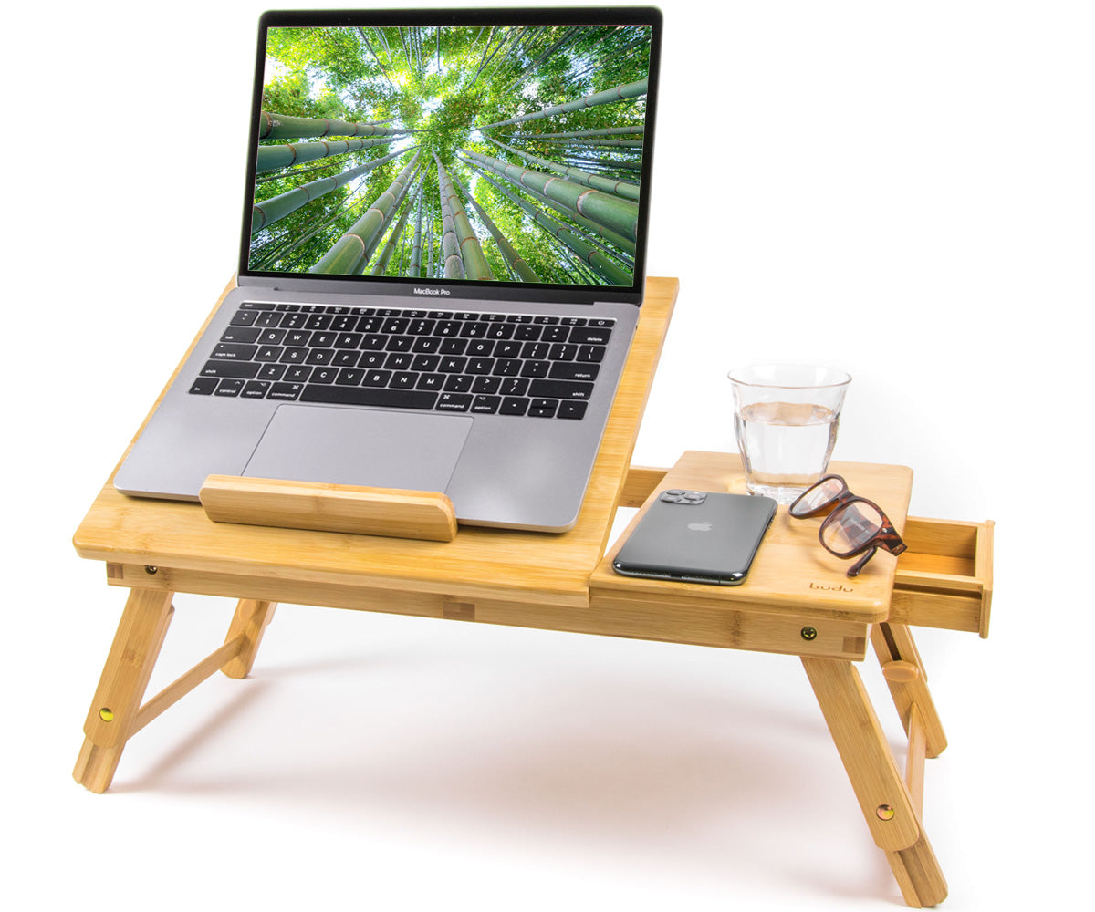 zich zorgen maken kalligrafie Wantrouwen Bamboe laptophouder - laptop tafel - bedtafel