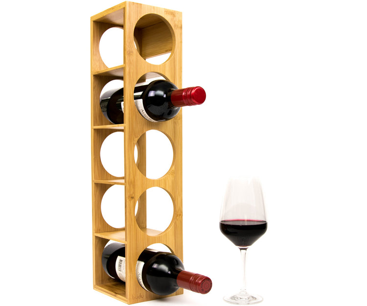 Wijnrek van bamboe (5 flessen)