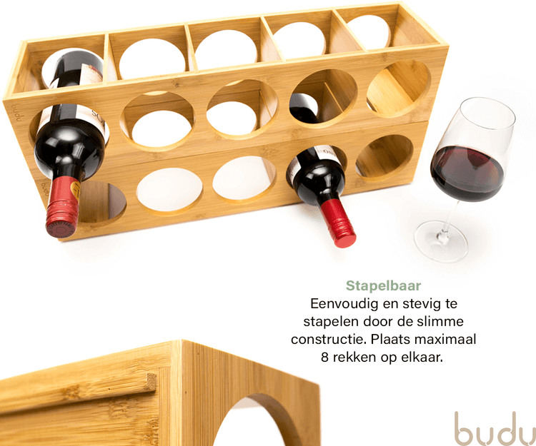 Wijnrek van bamboe (5 flessen)