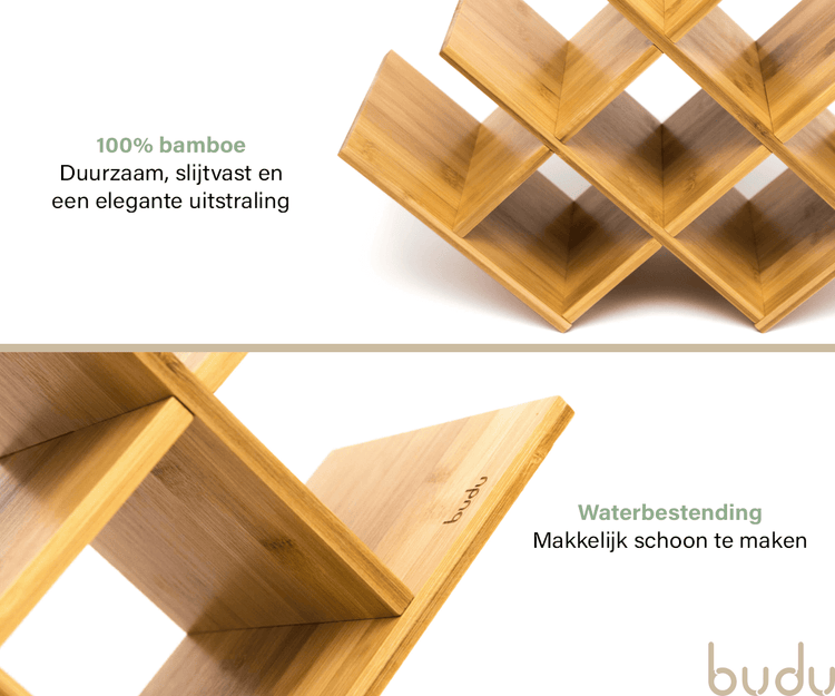 Bamboe wijnrek (8 flessen)