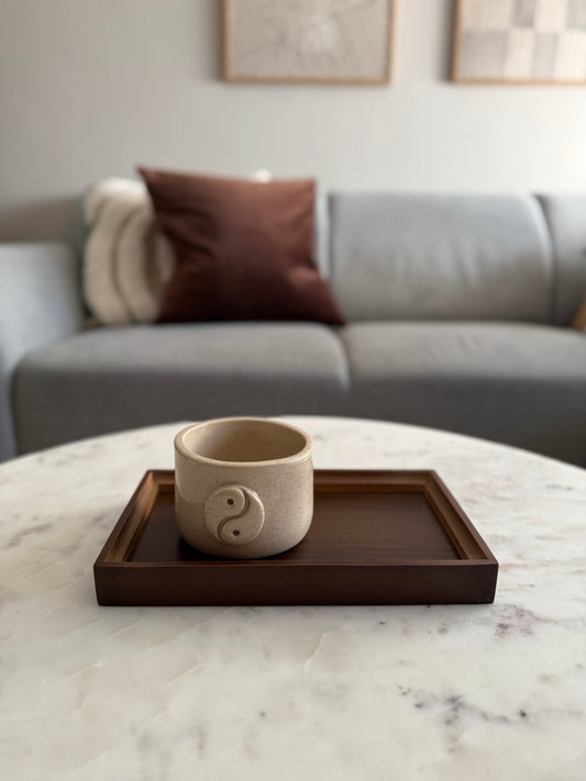 Houten mini koffie dienblad / serveerplank