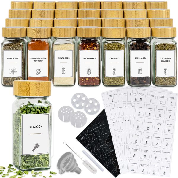 Kruidenrek met kruidenpotjes (28 stuks) – Complete set