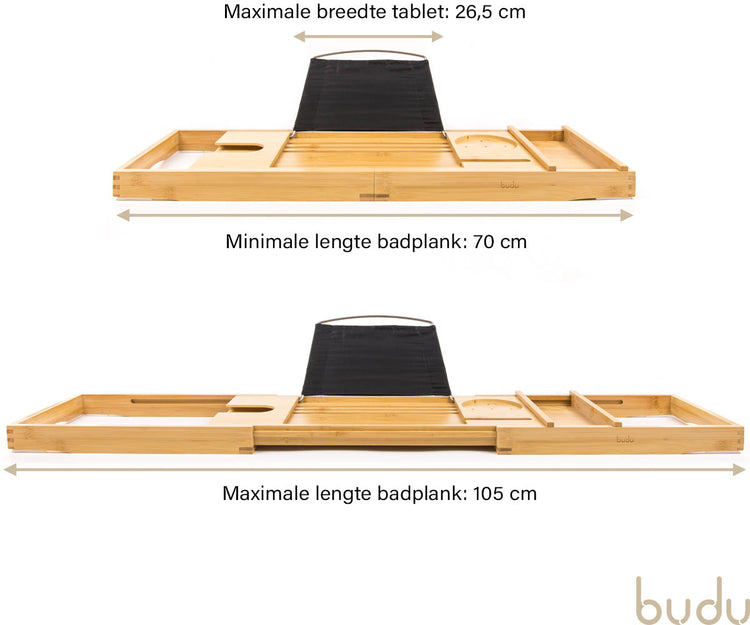 Badplank deluxe + badkussen zwart (giftset)