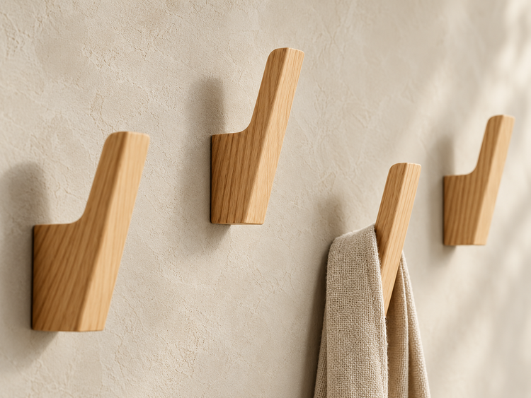 kapstokhaakjes hout naturel 