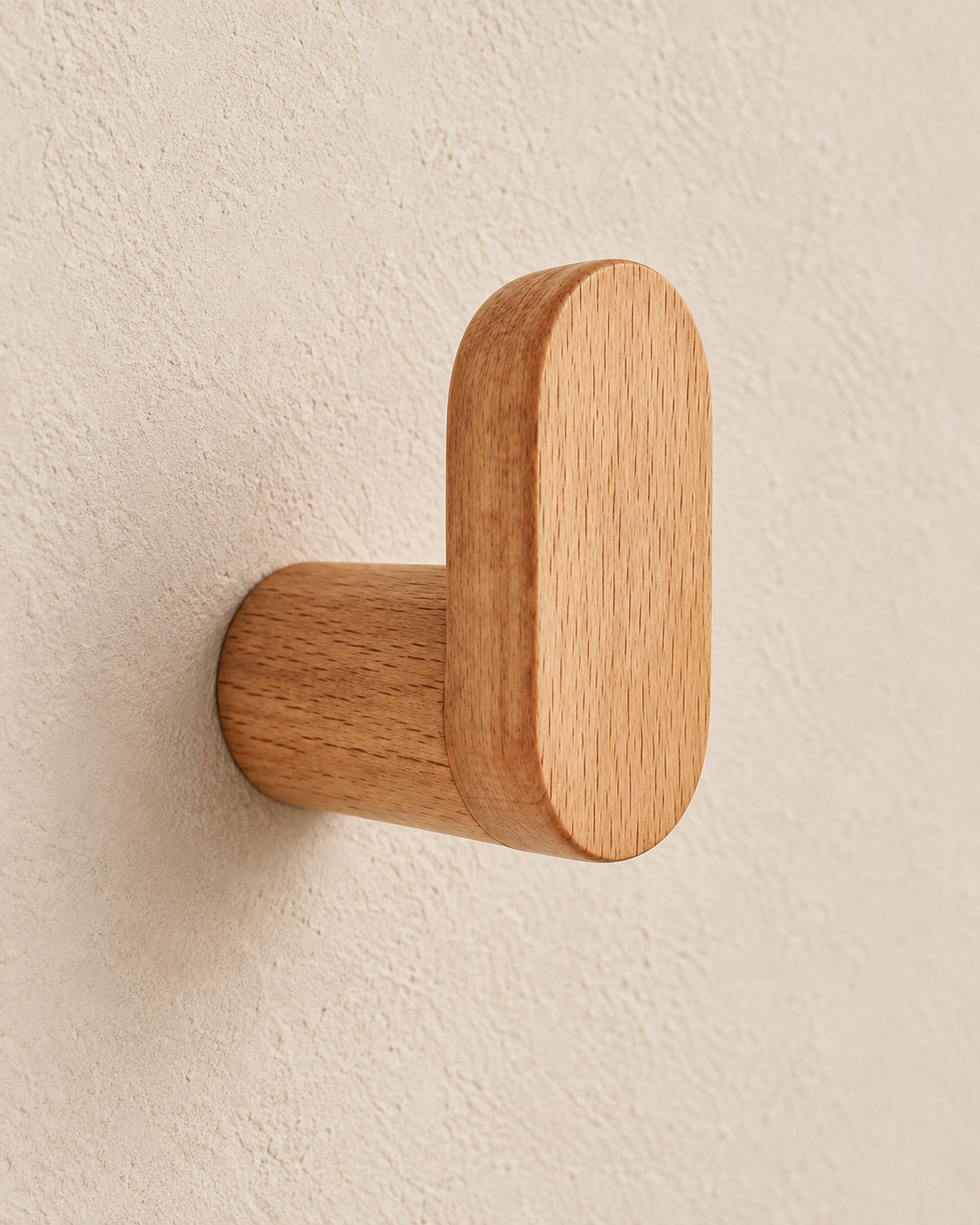 Houten wandhaakjes naturel badkamer