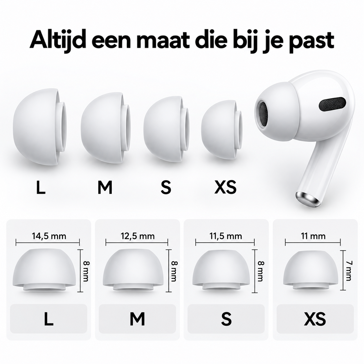 siliconen oordopjes - ear tips voor airpods pro 1 2 3