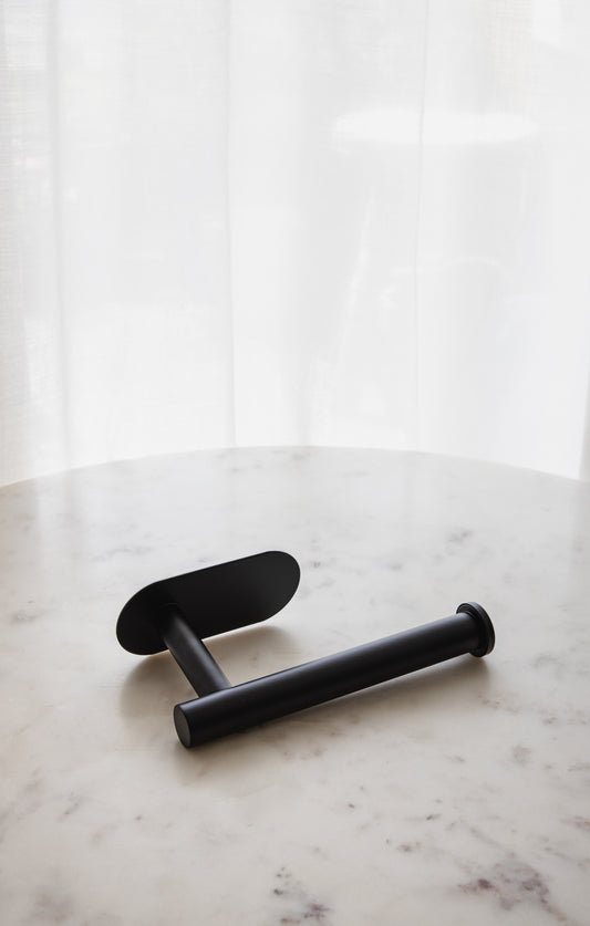 WC toiletrolhouder mat zwart - industrieel