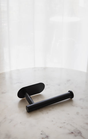 WC toiletrolhouder mat zwart - industrieel