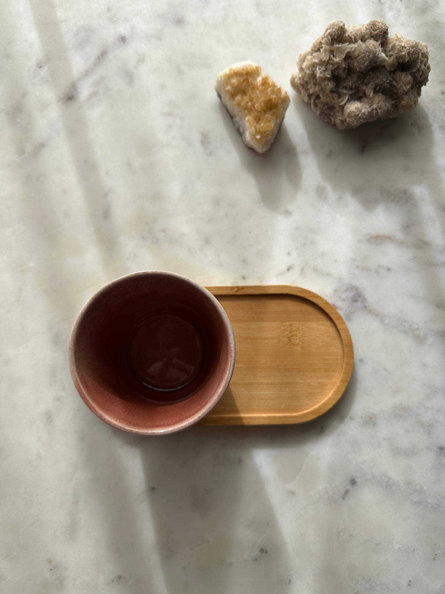 Naturel kleur mini serveerplank koffie