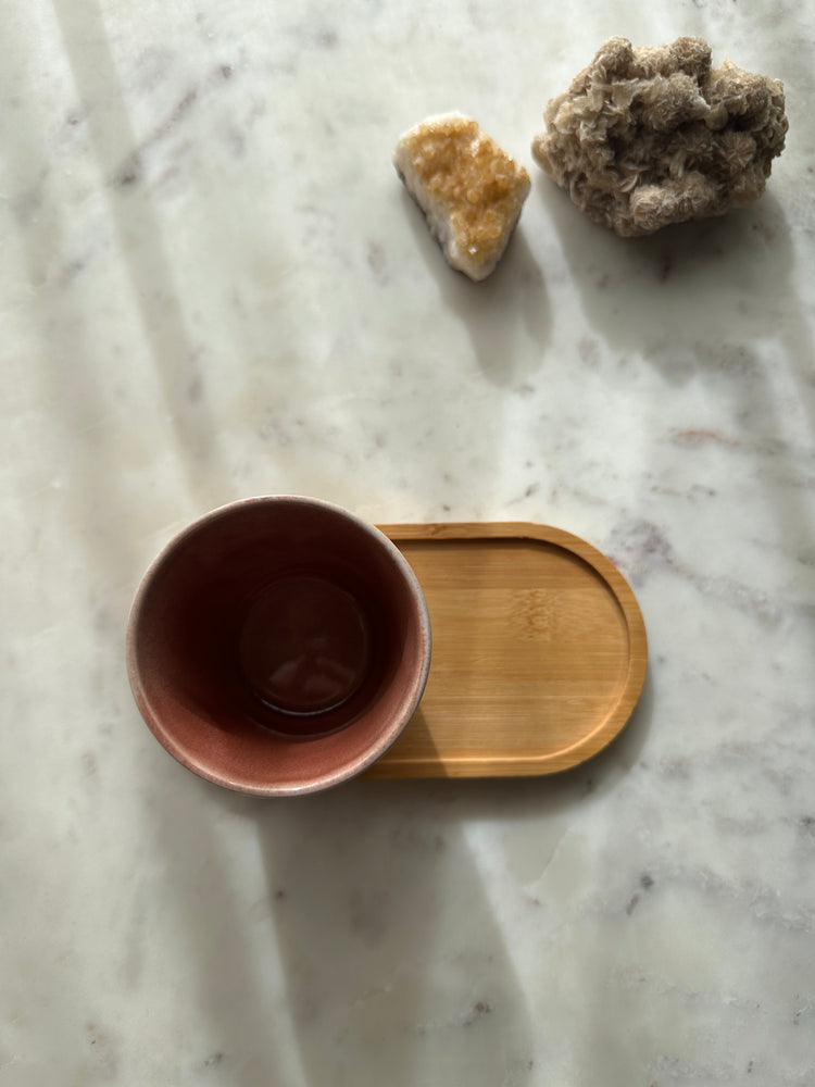 Naturel kleur mini serveerplank koffie