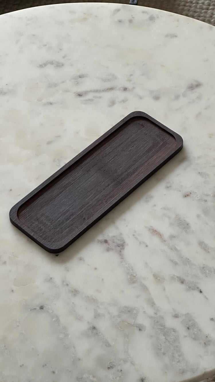 Mini koffie serveerplankje - Walnoot kleur