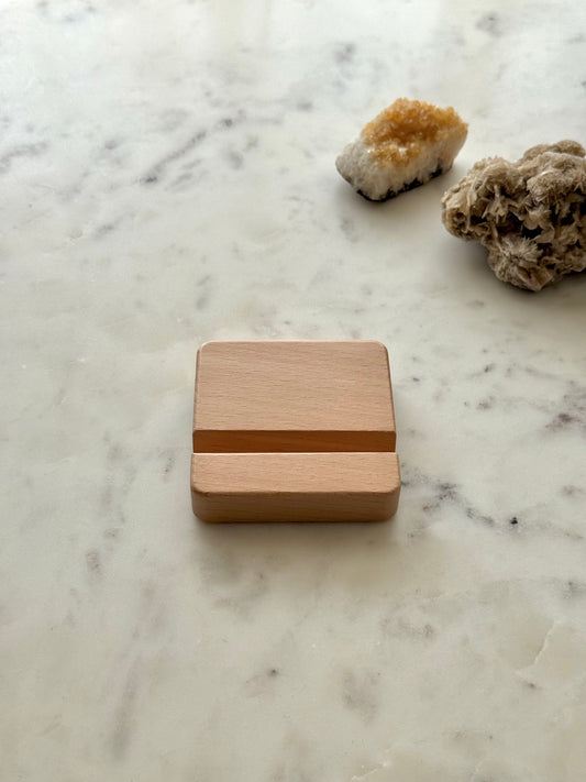 telefoonhouder hout naturel 