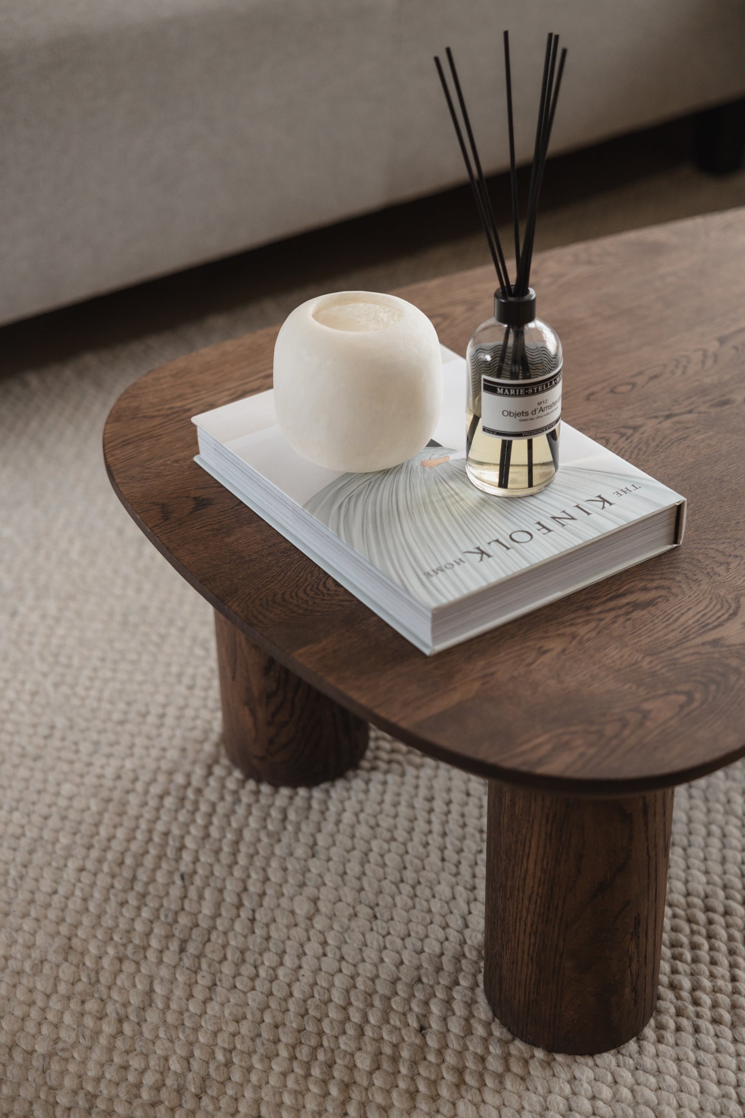 eiken salontafel japandi walnoot kleur