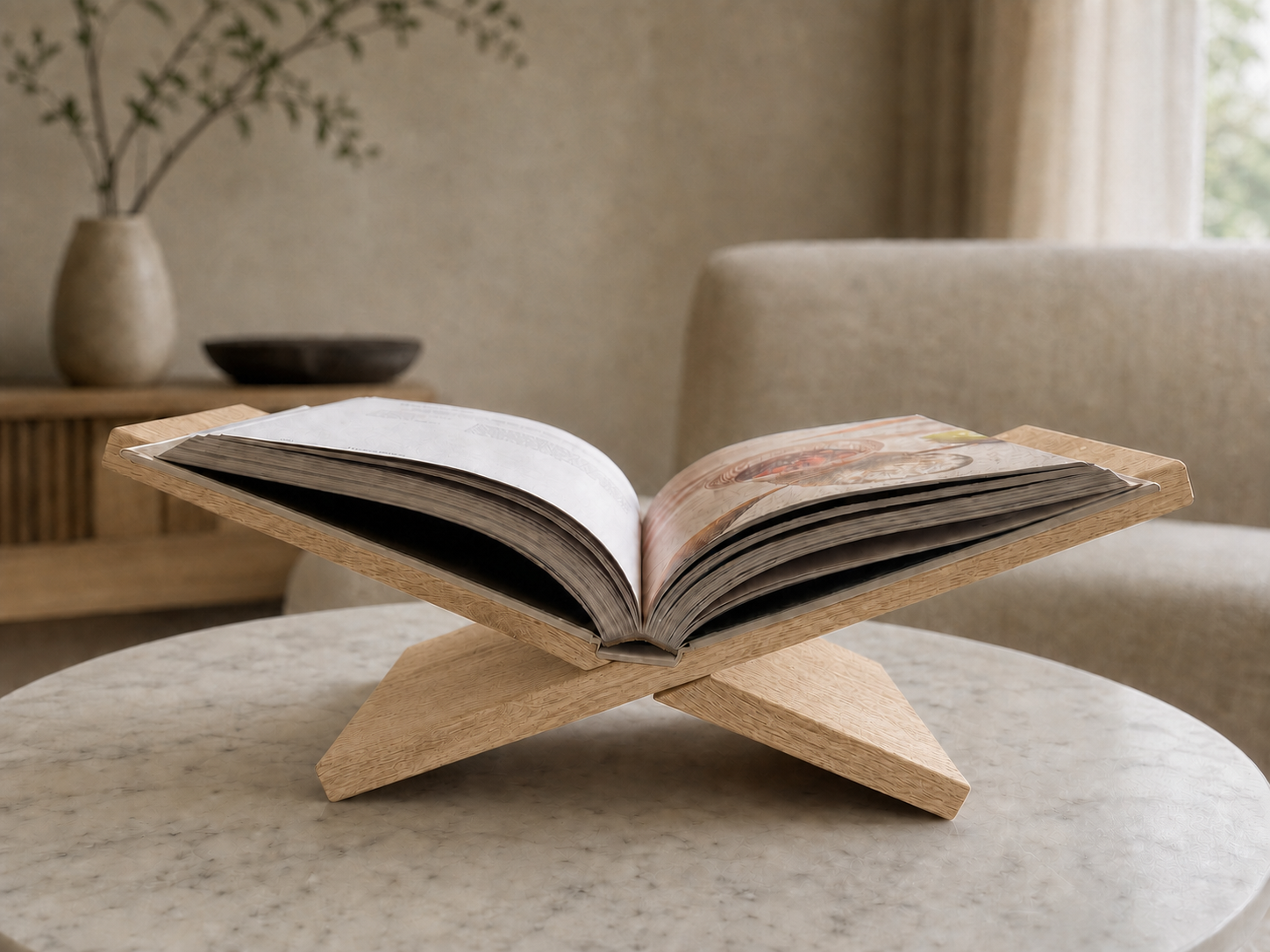 Houten boekenhouder naturel eiken