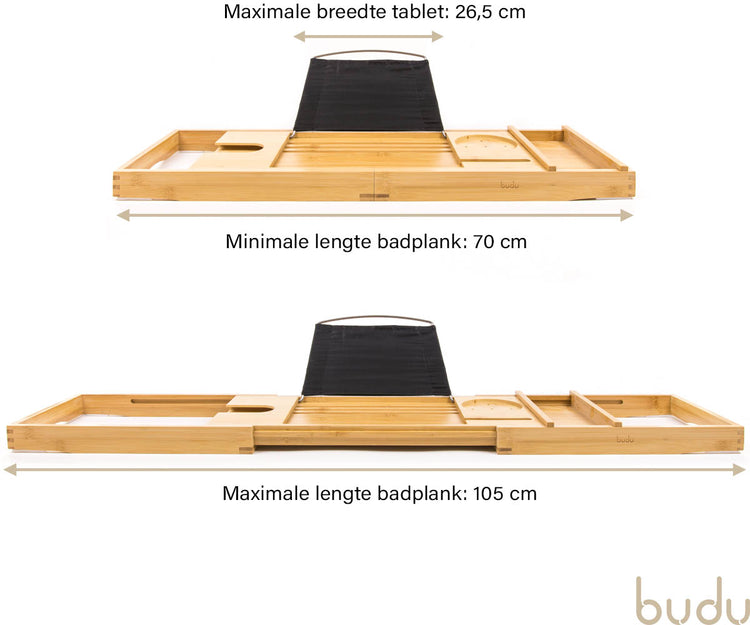 Luxe badplank van bamboe - 70 tot 105 cm